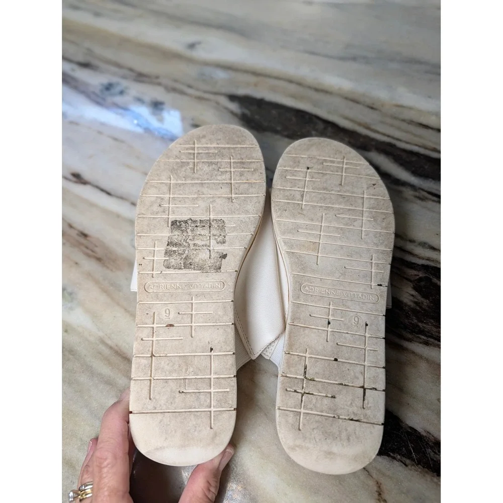 Adrienne Vittadini Sport Provence White Platform Slide Sandals Womens 9M Wedge
